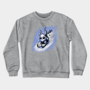 Tobogganing Monster Crewneck Sweatshirt