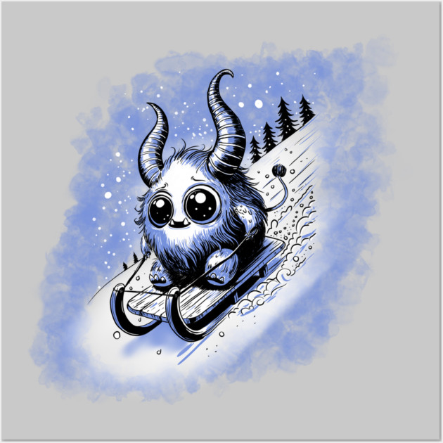 Tobogganing Monster Wall Art by H. R. Sinclair