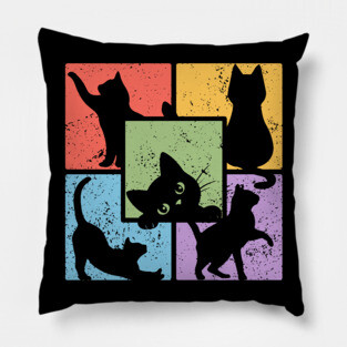 Retro Pop Art Cat Community Pillow