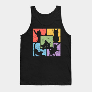 Retro Pop Art Cat Community Tank Top