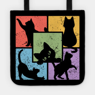 Retro Pop Art Cat Community Tote