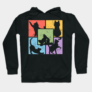 Retro Pop Art Cat Community Hoodie