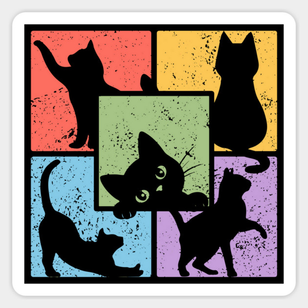 Retro Pop Art Cat Community Magnet by TuncGK