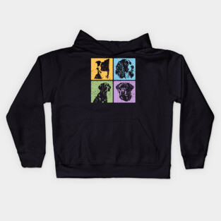 Vibrant Dog World in Retro Style Kids Hoodie