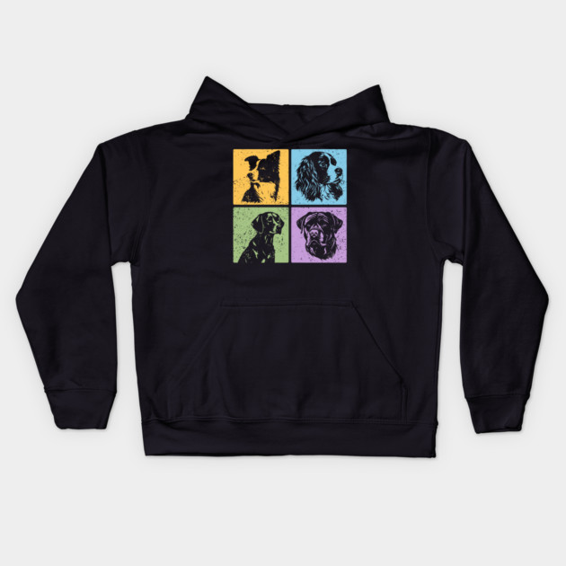 Vibrant Dog World in Retro Style Kids Hoodie by TuncGK