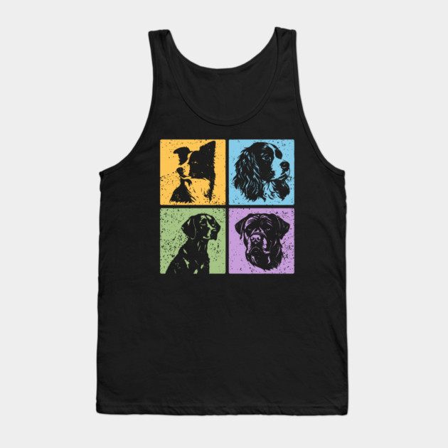Vibrant Dog World in Retro Style Tank Top by TuncGK