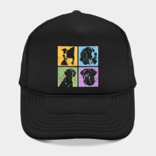Vibrant Dog World in Retro Style Hat
