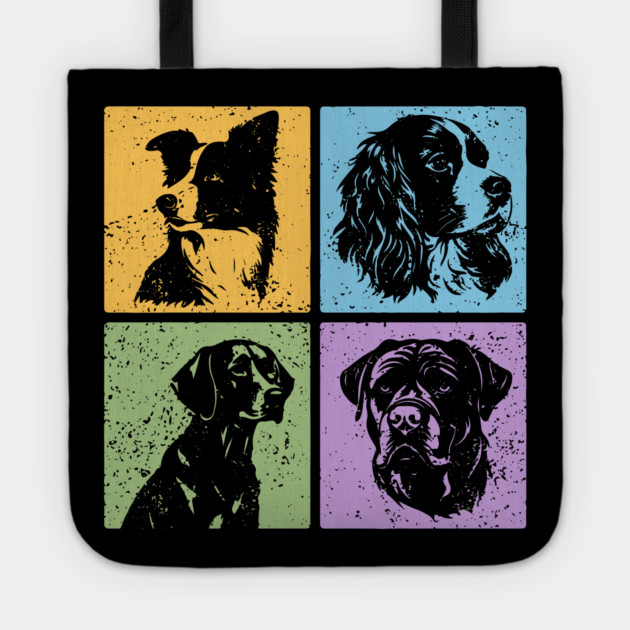 Vibrant Dog World in Retro Style Tote by TuncGK