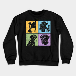 Vibrant Dog World in Retro Style Crewneck Sweatshirt