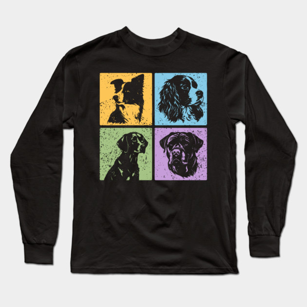 Vibrant Dog World in Retro Style Long Sleeve T-Shirt by TuncGK