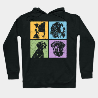 Vibrant Dog World in Retro Style Hoodie