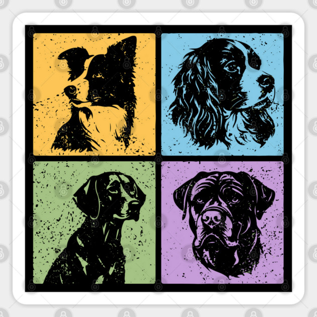 Vibrant Dog World in Retro Style Sticker by TuncGK