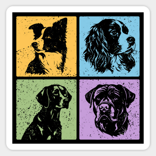 Vibrant Dog World in Retro Style Magnet by TuncGK