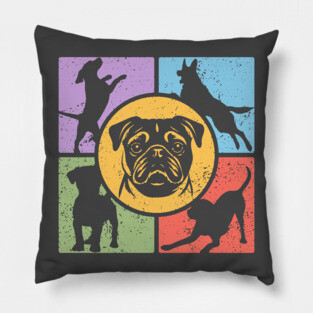 Pug Lover's Dream Retro Design Pillow