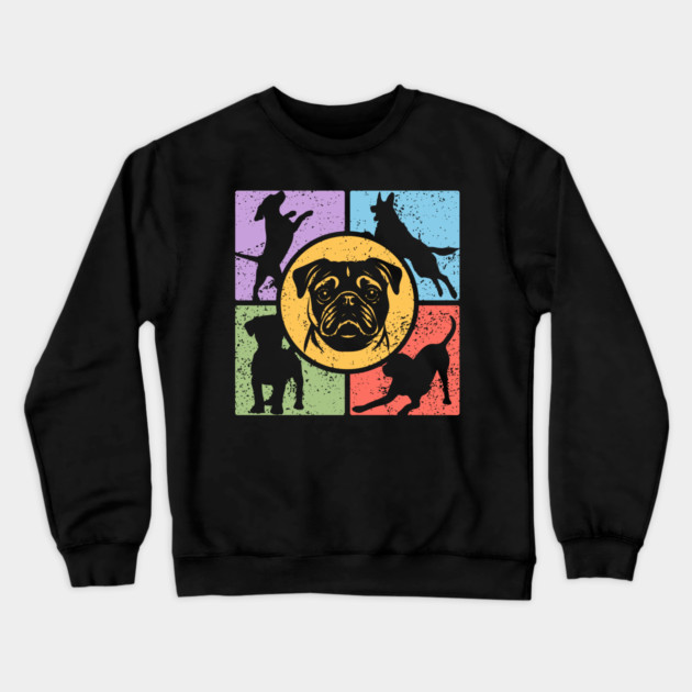 Pug Lover's Dream Retro Design Crewneck Sweatshirt by TuncGK
