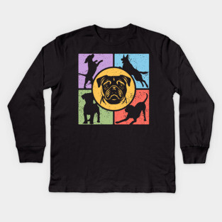 Pug Lover's Dream Retro Design Kids Long Sleeve T-Shirt