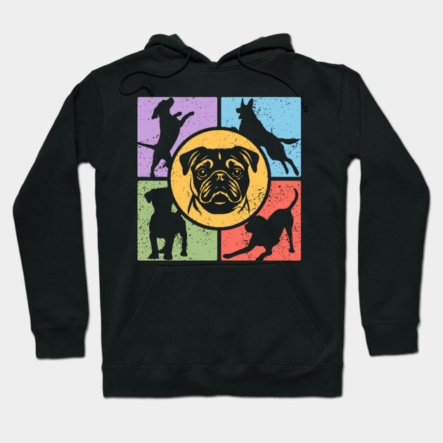 Pug Lover's Dream Retro Design Hoodie by TuncGK
