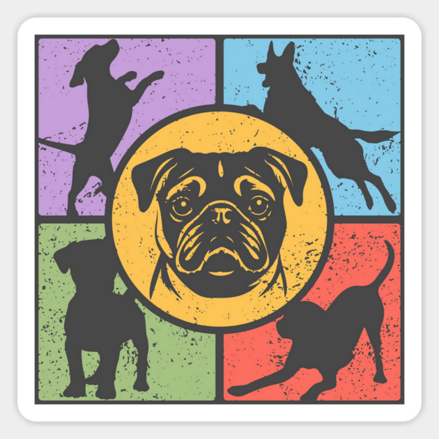 Pug Lover's Dream Retro Design Magnet by TuncGK