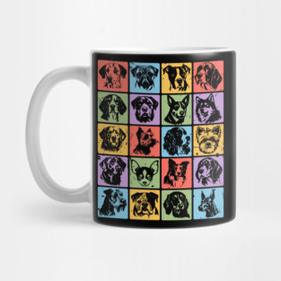 Colorful Retro Pup Portraits Mug