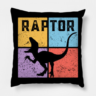 Retro Geometric Raptor Pop Art Pillow
