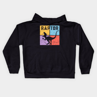 Retro Geometric Raptor Pop Art Kids Hoodie