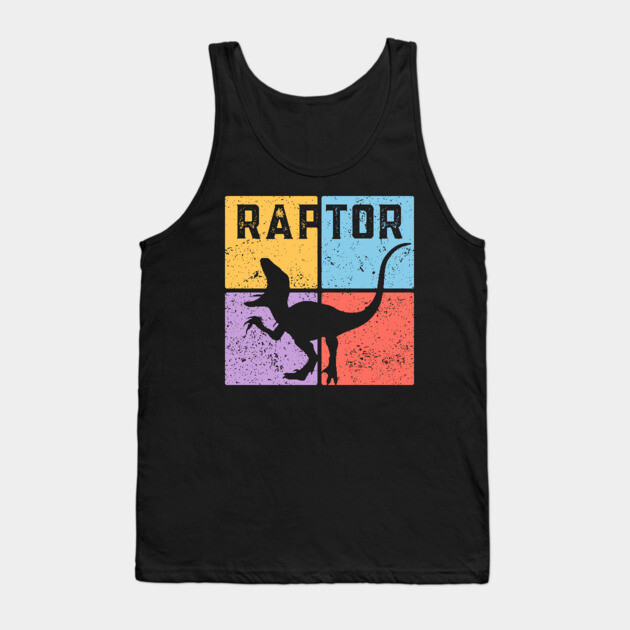 Retro Geometric Raptor Pop Art Tank Top by TuncGK