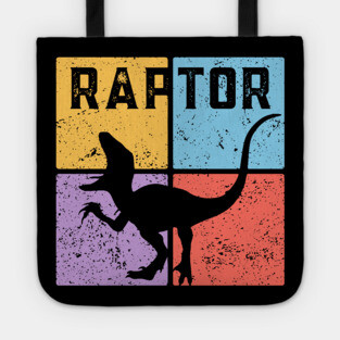 Retro Geometric Raptor Pop Art Tote