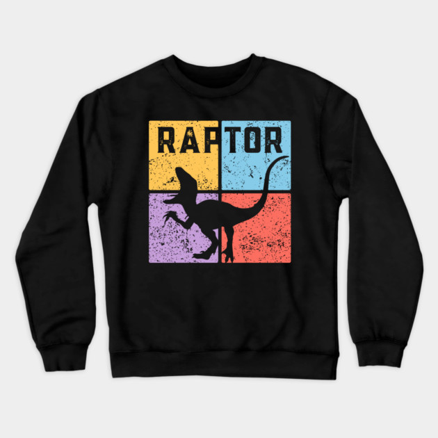 Retro Geometric Raptor Pop Art Crewneck Sweatshirt by TuncGK
