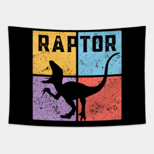 Retro Geometric Raptor Pop Art Tapestry