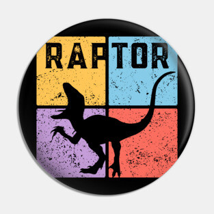 Retro Geometric Raptor Pop Art Pin