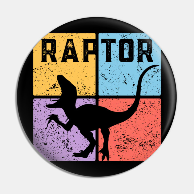 Retro Geometric Raptor Pop Art Pin by TuncGK