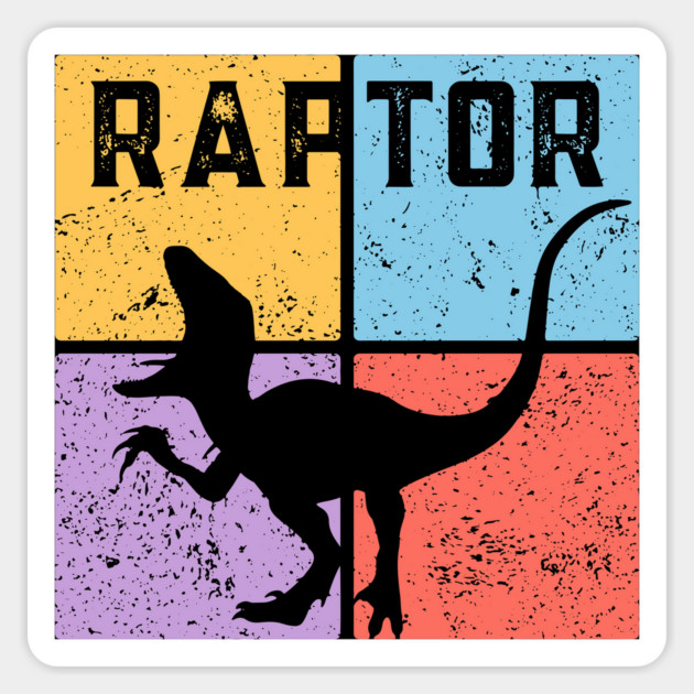 Retro Geometric Raptor Pop Art Magnet by TuncGK