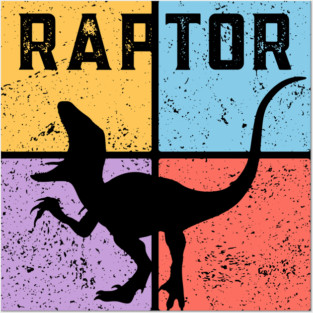 Retro Geometric Raptor Pop Art Posters and Art