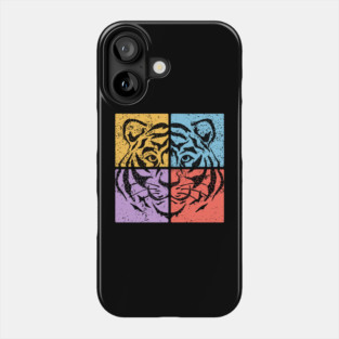 Vibrant Tiger Face Retro Art Phone Case