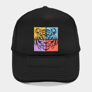 Vibrant Tiger Face Retro Art Hat