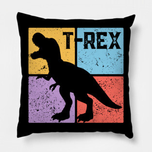 Retro T-Rex Dinosaur Pop Art Pillow