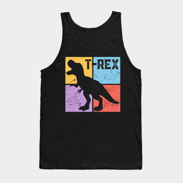 Retro T-Rex Dinosaur Pop Art Tank Top by TuncGK