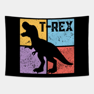 Retro T-Rex Dinosaur Pop Art Tapestry