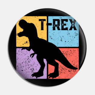Retro T-Rex Dinosaur Pop Art Pin