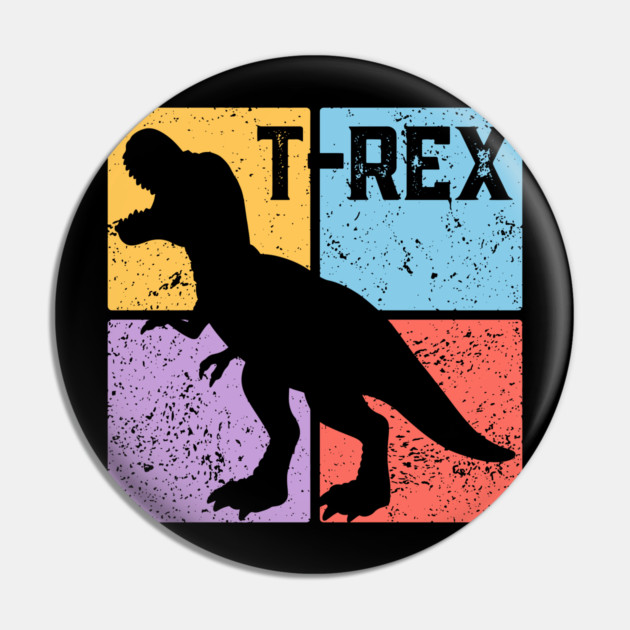 Retro T-Rex Dinosaur Pop Art Pin by TuncGK