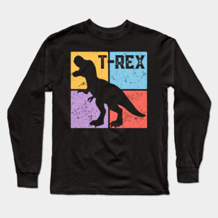 Retro T-Rex Dinosaur Pop Art Long Sleeve T-Shirt