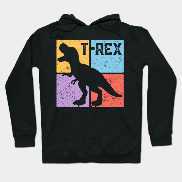 Retro T-Rex Dinosaur Pop Art Hoodie by TuncGK