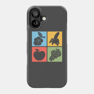 Vibrant Fruit and Berry Retro Grid Art Phone Case
