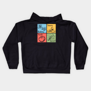 Artistic Herb and Floral Retro Collage Kids Hoodie
