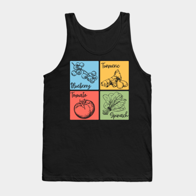 Artistic Herb and Floral Retro Collage Tank Top by TuncGK