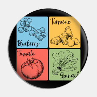 Artistic Herb and Floral Retro Collage Pin