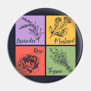 Retro Veggie and Herb Color Grid Pin