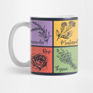 Retro Veggie and Herb Color Grid Mug