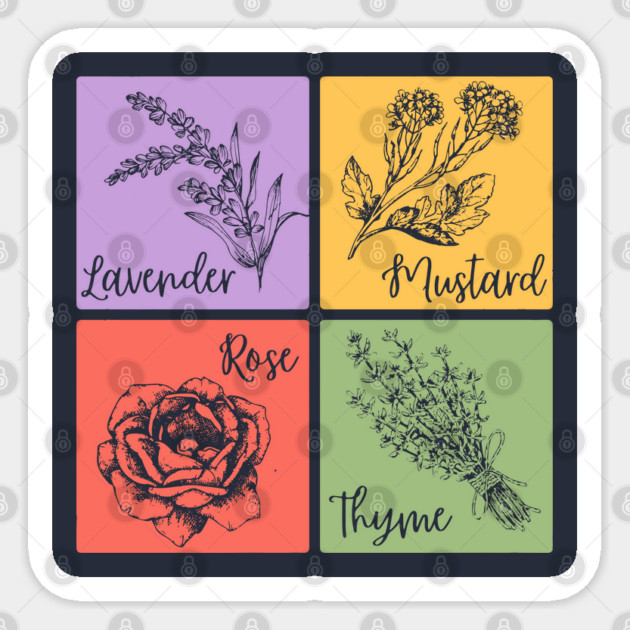 Retro Veggie and Herb Color Grid Sticker by TuncGK