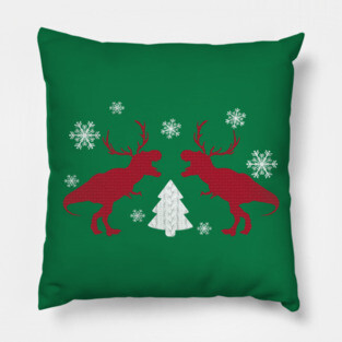 Christmas T Rex Pillow
